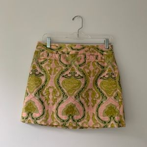 J. Crew Printed Pink Miniskirt